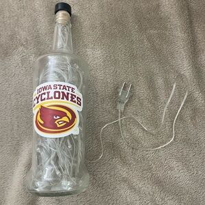 Iowa State Cyclones Decorative Light Up Red Wine Bottle Table Top Decor